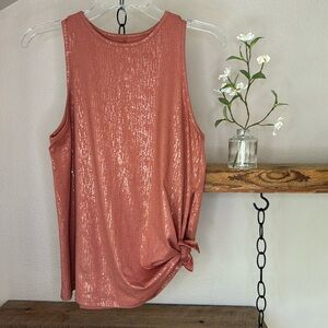 All in Motion Orange Rust with Metallic detail, left side slit - tie close, S